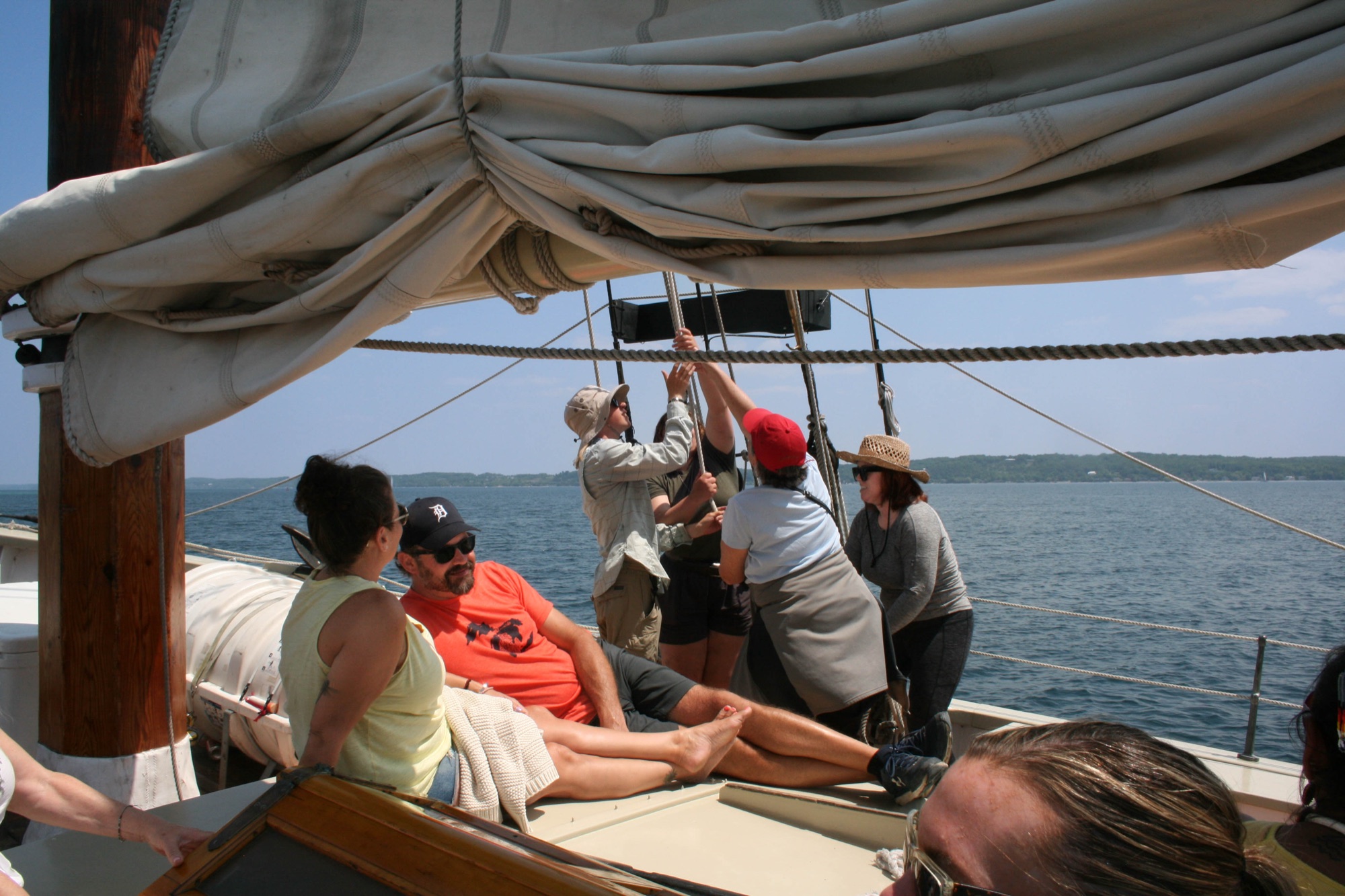 The tall ship Manitou on Grand Traverse Bay