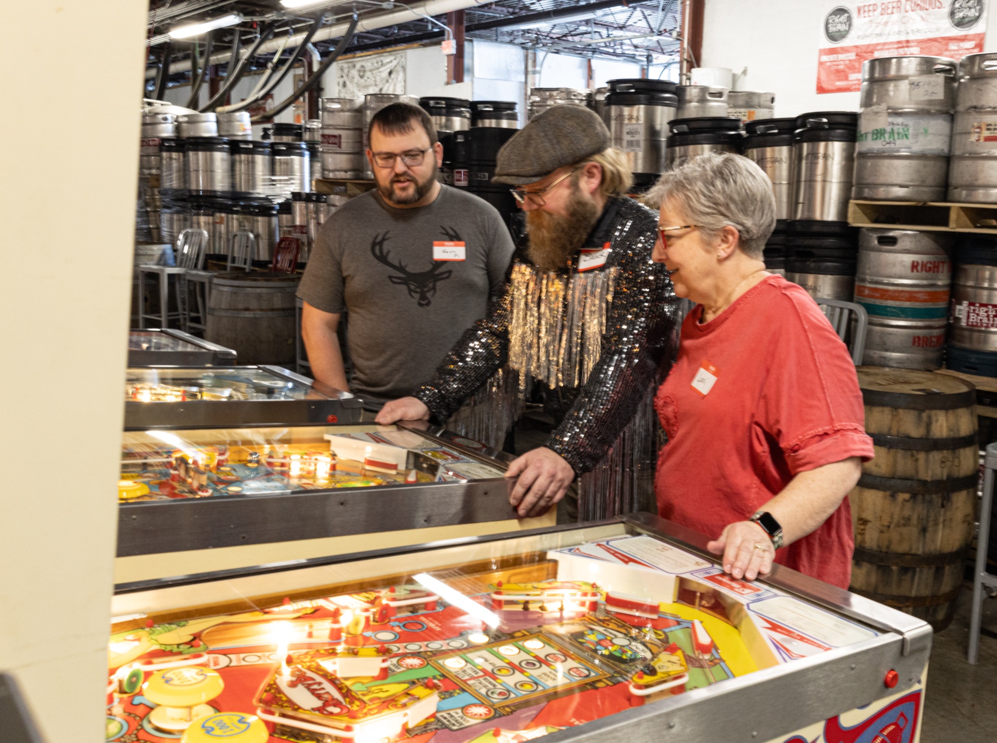 Pinball machines at Right Brain Brewery in Traverse City