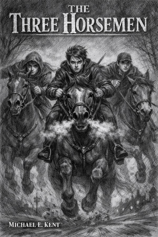 The Three Horsemen novel cover by Michael E. Kent